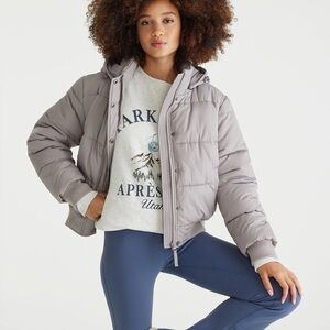 Hollister Ultimate Puffer Bomber Jacket in a light grey - SEND OFFERS!!